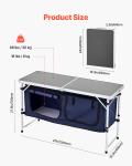 Folding Portable Camping Kitchen Table with Adjustable Height