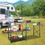 Portable Folding Camping Kitchen Table with Sink