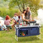 Folding Portable Camping Kitchen Table with Adjustable Height