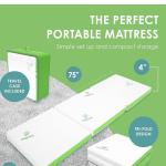 Tri-Fold 4-Inch Foam Camping Mattress with Case