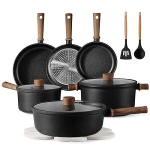CAROTE 16-Piece Nonstick Cookware Set for Camping