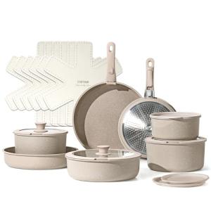 21-Piece Nonstick Cookware Set with Detachable Handles