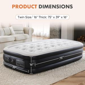Inflatable Twin Queen Air Mattress with Pump