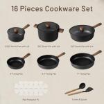CAROTE 16-Piece Nonstick Cookware Set for Camping