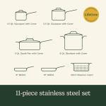 Cuisinart 11-Piece Stainless Steel Camping Cookware Set