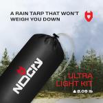 Lightweight 12x10 Waterproof Camping Tarp - Black