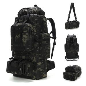 King'sGuard 100L Military Camping Backpack - Black