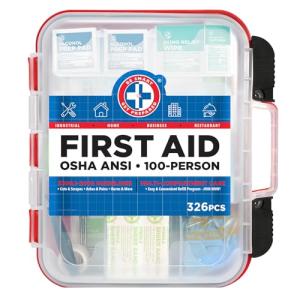 326-Piece First Aid Kit in Hard Red Case