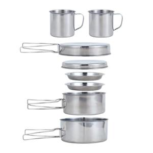 Compact 8-Piece Camping Cookware Set for Hiking