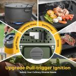 2-Burner Propane Camping Stove with Grill and Carry Bag