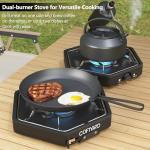 Portable 2-Burner Propane Camping Stove with Bag