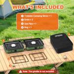 Portable 2-Burner Camping Stove with Carry Bag