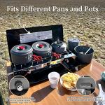 Portable 3-Burner Camping Stove with Wind Guards