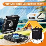 2-Burner Portable Propane Camping Stove with Grill