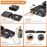 2-Burner Portable Propane Camping Stove with Grill