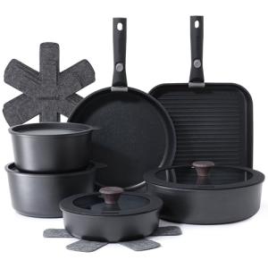 17-Piece Nonstick Camping Pots and Pans Set