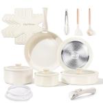Non-Toxic Ceramic Cookware Set, 19 Pieces