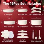 Non-Toxic Ceramic Cookware Set, 19 Pieces