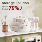 Non-Toxic Ceramic Cookware Set, 19 Pieces