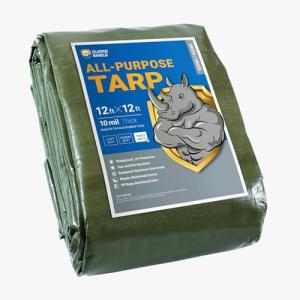 Heavy Duty Waterproof Green Tarp 12x12 Feet