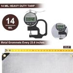 Heavy Duty Waterproof Tarp 10x20Ft UV Resistant