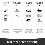 Heavy Duty Waterproof Tarp 16' x 20' for Camping