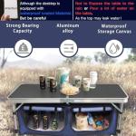 CampLand Lightweight Folding Camping Table with Organizer