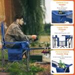 Oversized Folding Camping Chairs with Cooler Bag - 2-Pack
