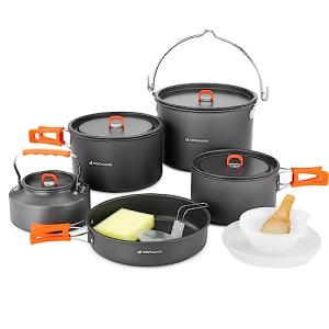 Odoland 18-Piece Camping Cookware Set with Plates