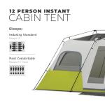 CORE 12-Person Instant Cabin Tent with 3 Rooms