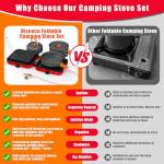 2-Burner Portable Camping Stove Set with Cookware