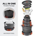 Odoland 18-Piece Camping Cookware Set with Utensils