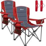 Oversized Folding Camping Chairs with Cooler Bag - 2 Pack