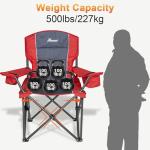Oversized Folding Camping Chairs with Cooler Bag - 2 Pack