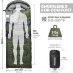 MalloMe Lightweight Cold Weather Sleeping Bags for Camping
