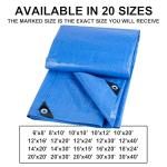 Blue 14x20 Feet Poly Tarp for Camping