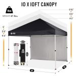 CROWN SHADES Pop-Up Tent with 4 Sidewalls, Black