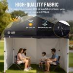 CROWN SHADES Pop-Up Tent with 4 Sidewalls, Black