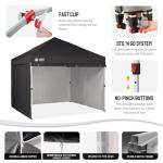 CROWN SHADES Pop-Up Tent with 4 Sidewalls, Black
