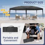 VINGLI 10x20 ft Black Pop Up Canopy Tent