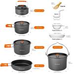 Odoland 18-Piece Camping Cookware Set with Utensils