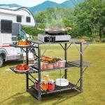 VEVOR Folding Aluminum Camping Table with 4 Side Tables