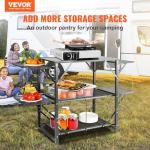 VEVOR Folding Aluminum Camping Table with 4 Side Tables