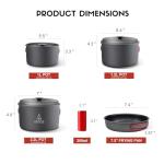 Alocs Portable Aluminum Camping Cookware Set