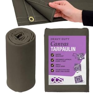 Heavy Duty Waterproof Canvas Tarp - 8x10 Feet