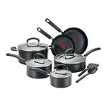 T-Fal 12-Piece Nonstick Cookware Set, Black