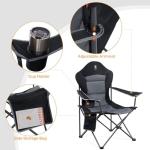 Oversized Black Camping Chairs - 2 Pack