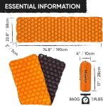 Ultralight Inflatable Camping Sleeping Pad with Kit