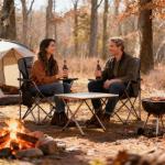 Oversized Padded Camping Chair with Cooler Bag