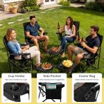 Oversized Padded Camping Chair with Cooler Bag